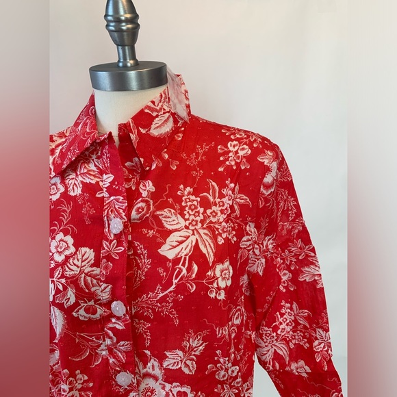 Draper’s & Damons floral button up shirt. Resortwear Vacation beach coast medium - Picture 2 of 7